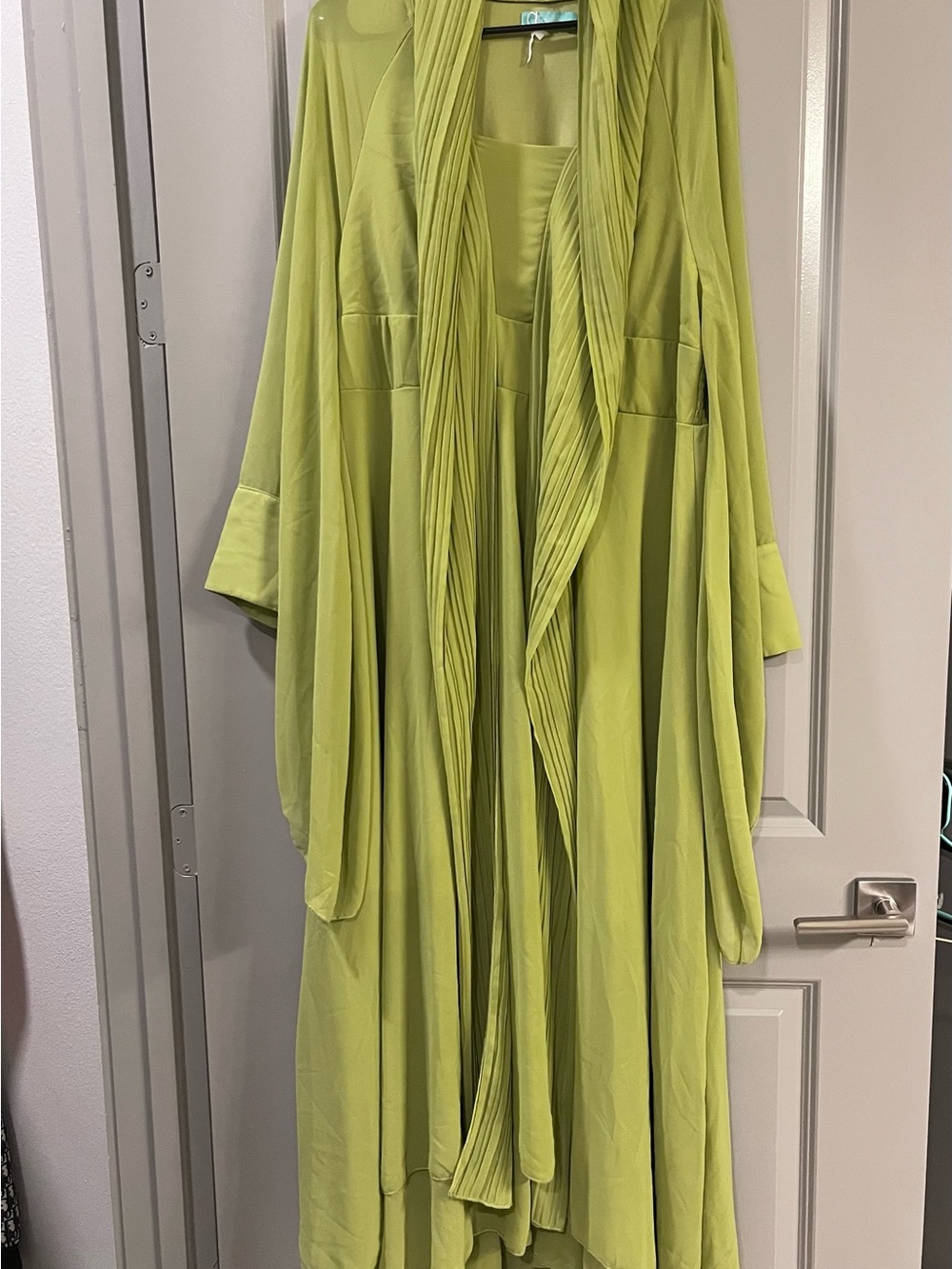 Light Lime Draped Women's Robe - Luxe Lounge Wear